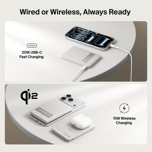 Belkin BoostCharge 5000 mAh Wireless charging Sand