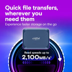 Crucial X10 2 TB USB Type-C USB 3.2 Gen 2x2 Blue