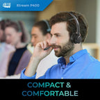 Adesso Xtream P400 Headset Wired & Wireless Head-band Business/Everyday USB Type-C / USB Type-A Bluetooth Charging stand Black