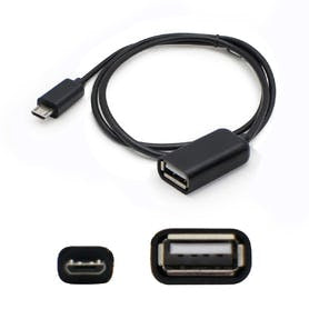 AddOn Networks USBOTG1F-AO USB cable USB 2.0 11.8" (0.3 m) Mini-USB B USB A Black