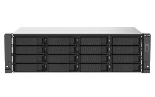QNAP TS-1673AU-RP-16G NAS/storage server Rack (3U) Ryzen Embedded V1500B 16 GB DDR4 0 TB QNAP QTS Black, Gray