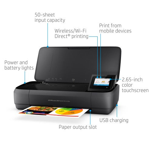 HP OfficeJet Mobile 250 Wireless All-in-One Color Printer, Copier, Scanner