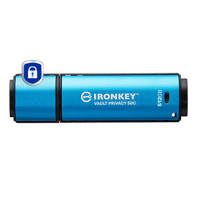 Kingston Technology IronKey 512GB USB-C Vault Privacy 50C AES-256 Encrypted, FIPS 197