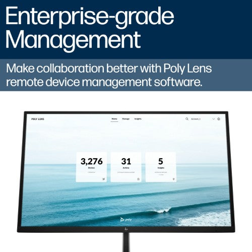 HP Poly Studio V12 USB Video Bar No Radio w/USB-C 65W Power Adapter and Power Cord GSA/TAA