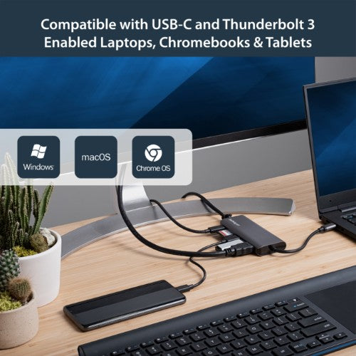 StarTech.com DKT30CSDHPD3 laptop dock/port replicator Wired USB 3.2 Gen 1 (3.1 Gen 1) Type-C Black, Gray
