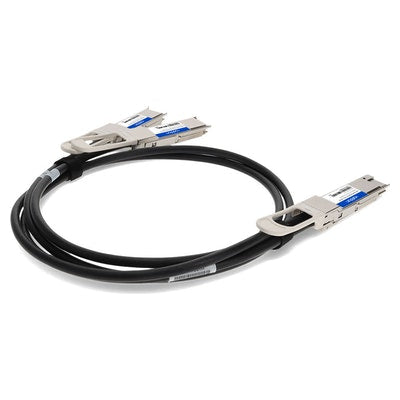 AddOn Networks QDD-200G-2QSFP28-PDAC2-5M-AO InfiniBand/fibre optic cable 98.4" (2.5 m) QSFP-DD 4xQSFP28 Black, Silver