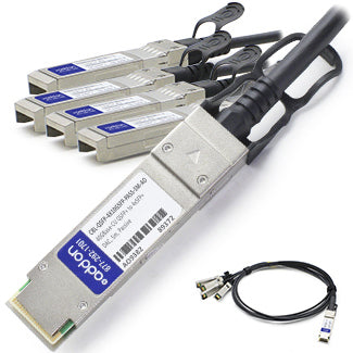 AddOn Networks QSFP+/4xSFP+ 5m InfiniBand/fibre optic cable 196.9" (5 m) QSFP+ 4xSFP+ Black