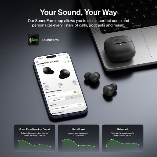 Belkin SoundForm Dot ANC Headphones True Wireless Stereo (TWS) In-ear Calls/Music/Sport/Everyday USB Type-C Bluetooth White