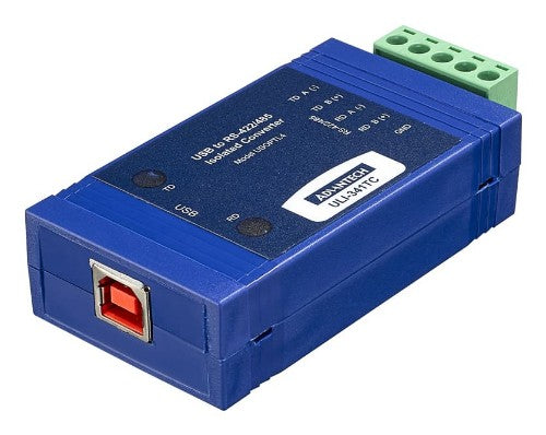 Advantech USOPTL4 serial converter/repeater/isolator USB 2.0 RS-422/485 Blue