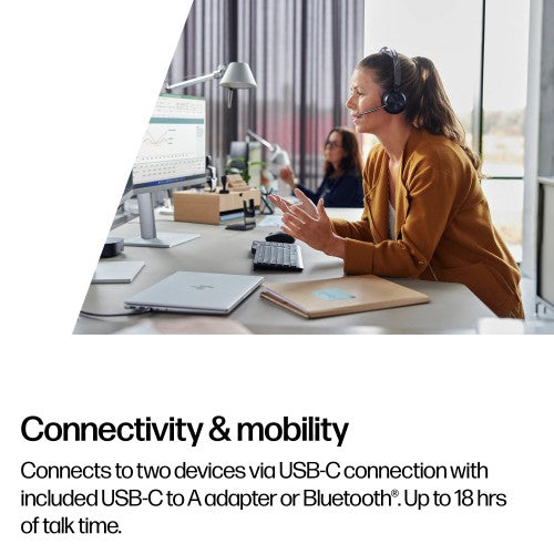 HP Poly Voyager Focus 2 USB-C-C Headset +USB-C/A Adapter TAA