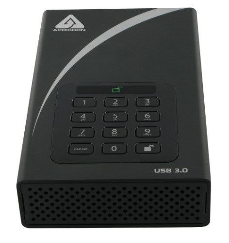 Apricorn Aegis Padlock DT external hard drive 6 TB USB Type-A 3.2 Gen 1 (3.1 Gen 1) Black