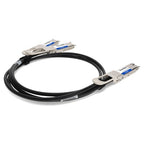AddOn Networks QSFPDD-200G-2QSFP28-PDAC1M-AO InfiniBand/fibre optic cable 39.4" (1 m) 4xQSFP28 QSFP-DD Black, Silver