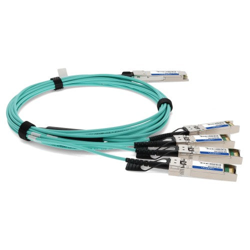 AddOn Networks ADD-QCISPA-O1M InfiniBand/fibre optic cable 39.4" (1 m) QSFP+ 4x SFP+ Aqua color