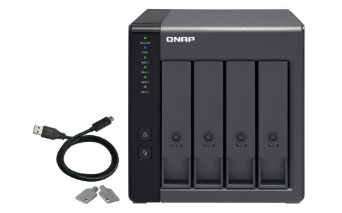QNAP TR-004-US storage drive enclosure HDD/SSD enclosure Black 2.5/3.5"