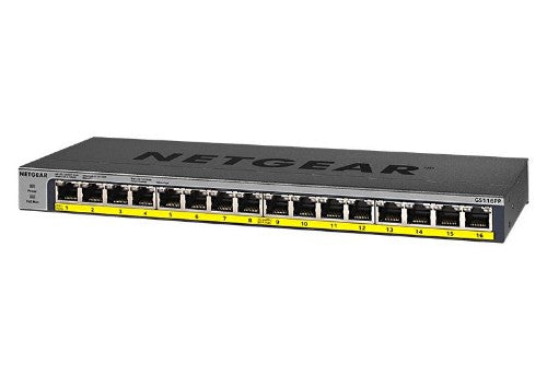 NETGEAR GS116PP Unmanaged Gigabit Ethernet (10/100/1000) Power over Ethernet (PoE) Black