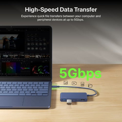 Belkin AVC022FQBL interface hub USB Type-C 5000 Mbit/s Indigo