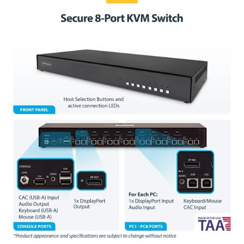 StarTech.com CK4-P108C KVM switch Black