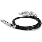 AddOn Networks QDD4QSFP28400CU1M-AO InfiniBand/fibre optic cable 39.4" (1 m) QSFP-DD 4x QSFP28 Black, Metallic