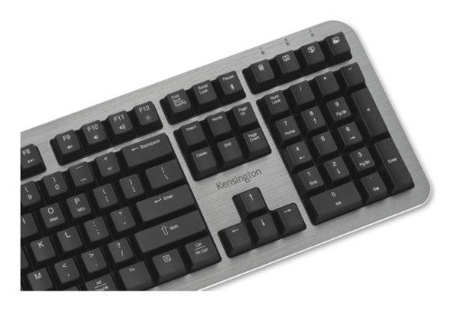 Kensington MK7500F QuietType Pro keyboard Home/Office USB + RF Wireless + Bluetooth QWERTY US English Aluminum, Black