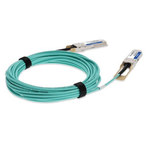 AddOn Networks ADD-Q28JUQ28DE-O15M InfiniBand/fibre optic cable 590.6" (15 m) QSFP28 AOC Aqua color