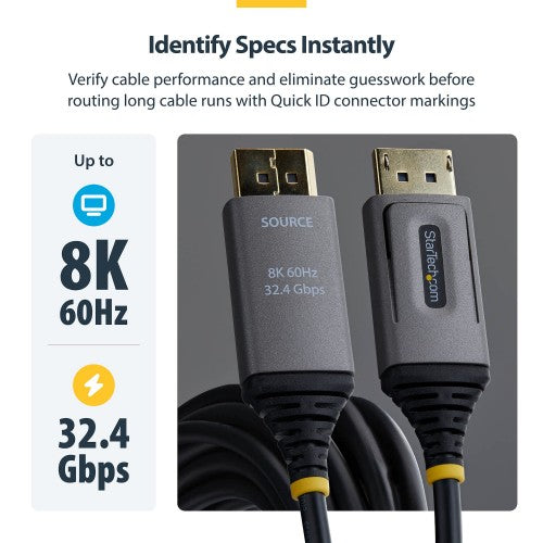 StarTech.com 8K-AOC-15M-DP-CABLE DisplayPort cable 590.6" (15 m) Black