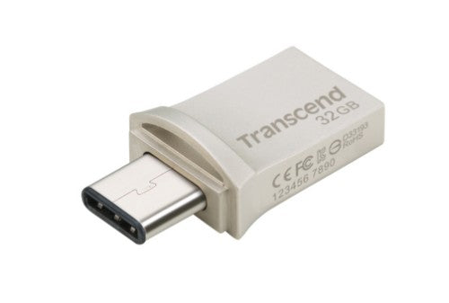 Transcend JetFlash 890 32GB USB flash drive USB Type-A / USB Type-C 3.2 Gen 1 (3.1 Gen 1) Black, Silver
