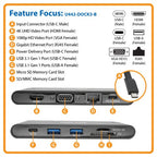 Tripp Lite U442-DOCK3-B laptop dock/port replicator Wired USB 3.2 Gen 2 (3.1 Gen 2) Type-C Black