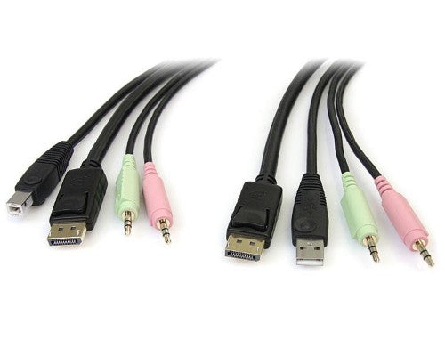 StarTech.com DP4N1USB6 KVM cable Black 72" (1.83 m)