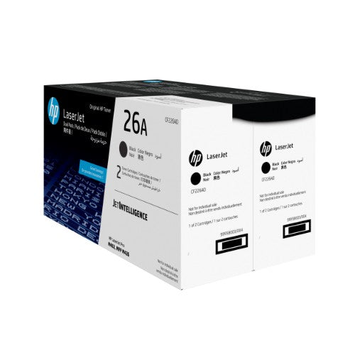 HP 26A 2-pack Black Original LaserJet Toner Cartridges