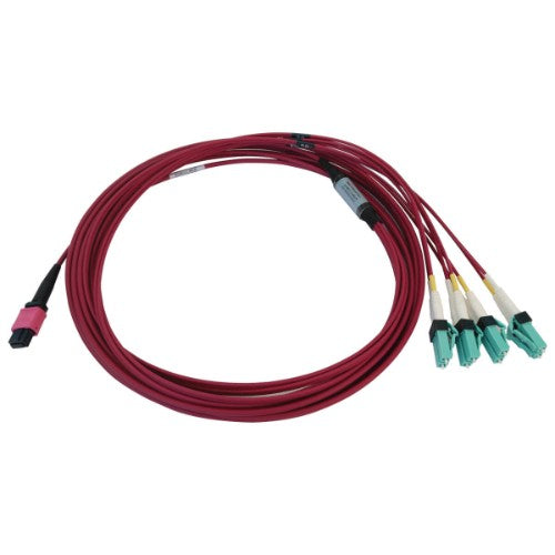 Tripp Lite N845X-05M-8L-MG InfiniBand/fibre optic cable 196.9" (5 m) MPO/MTP 4x LC OFNR Aqua color, Black, Magenta