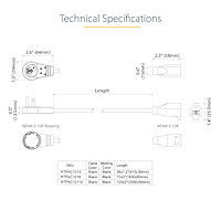 StarTech.com RTPAC1013 power cable Black 35.4" (0.9 m) NEMA 5-15P NEMA 5-15R