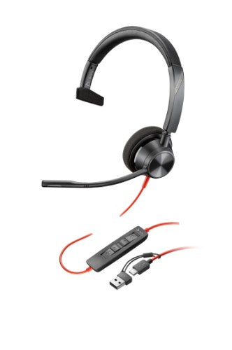 HP Poly Blackwire 3310 Headset +USB-C/A Adapter TAA