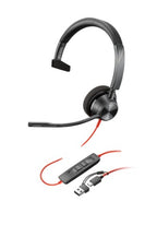 HP Poly Blackwire 3310 Headset +USB-C/A Adapter TAA