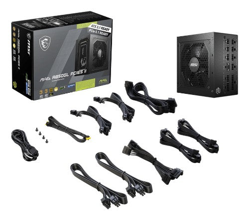 MSI MAG A850GL PCIE5 II power supply unit 850 W 20+4 pin ATX ATX Black