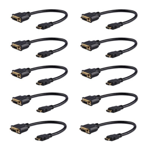 StarTech.com HDDVIMF8IN10PK video cable adapter 7.87" (0.2 m) HDMI Type A (Standard) DVI-D Black