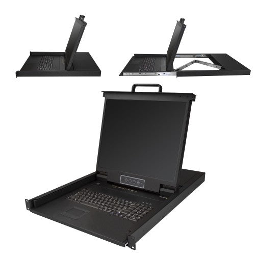 StarTech.com RKCONS1908K rack console 19" 1280 x 1024 pixels Steel Black 1U