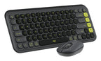 Logitech POP Icon Combo keyboard Mouse included Universal Bluetooth QWERTY English Granite, Green