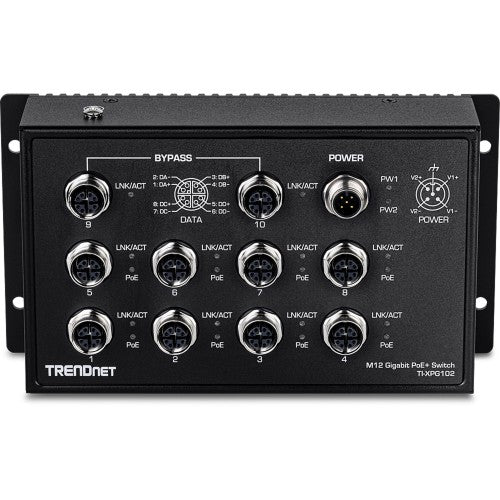 Trendnet TI-XPG102 network switch Unmanaged Power over Ethernet (PoE) Black