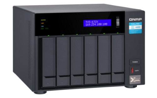 QNAP TVS-672X NAS Tower Ethernet LAN Black i3-8100T