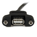 StarTech.com USBPNLAFAM1 USB cable USB 2.0 11.8" (0.3 m) USB A Black