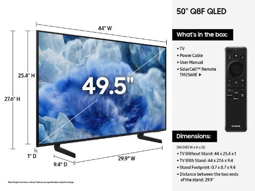 Samsung Q8F QN50Q8FAAFXZA TV 50" 4K Ultra HD Smart TV Wi-Fi Black
