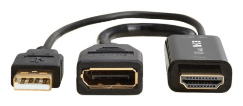 Tripp Lite P130-06N-DP-4K6 video cable adapter 10" (0.254 m) HDMI Type A (Standard) DisplayPort + USB Type-A Black