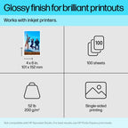 HP Everyday Photo Paper Glossy 52 lb 4 x 6 in. (101 x 152 mm) 100 sheets