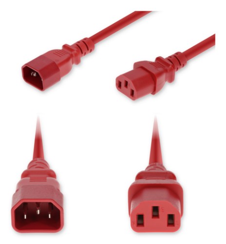 AddOn Networks ADD-C142C13C14G5FRD power cable Red 59.1" (1.5 m) C14 coupler C13 coupler