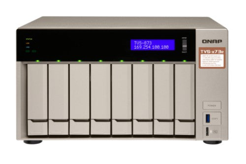 QNAP TVS-873e NAS Tower AMD Embedded R-Series SoC RX-421BD 4 GB DDR4 QNAP Turbo System Gold