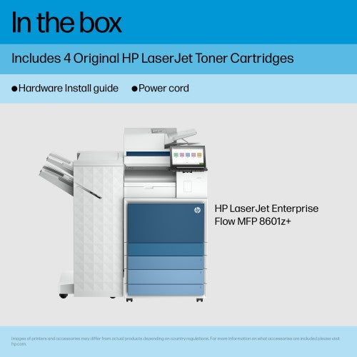 HP Color LaserJet Enterprise Flow LaserJet Enterprise 8601z+ Multifunction Black and white Printer, Only Ethernet; Duplex; Copier, Scanner