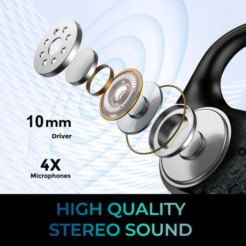 Adesso Xtream T4 Headset Wireless Ear-hook, In-ear Calls/Music USB Type-C Bluetooth Black