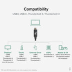 Plugable Technologies USB4-240W-1M USB cable USB4 Gen 3x2 39.4" (1 m) USB B USB C Black