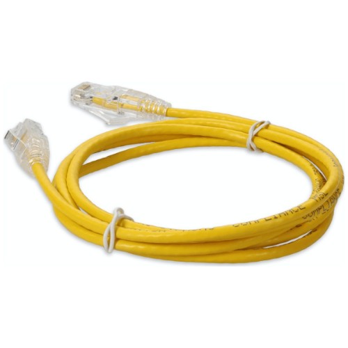 AddOn Networks ADD-1-5FSLCAT6A-YW networking cable Yellow 18.1" (0.46 m) Cat6a U/UTP (UTP) Round