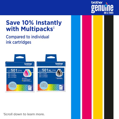 Brother LC501XL3PKS ink cartridge 3 pc(s) Original High (XL) Yield Cyan, Magenta, Yellow